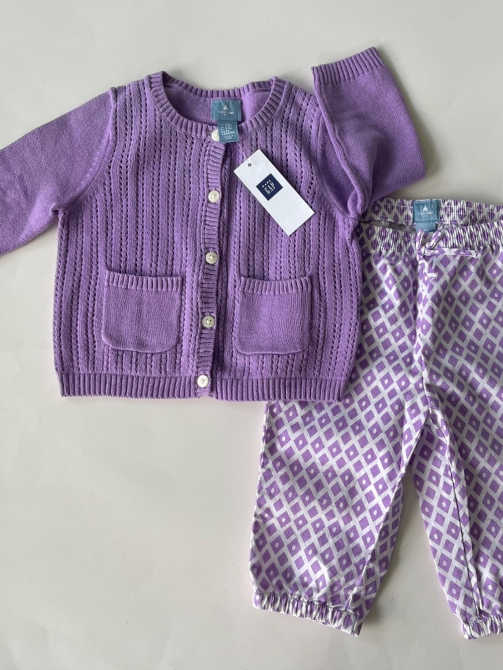 Baby gap girls sweater cardigan and pants Set 3-6 months NEW - Picture 11 of 15